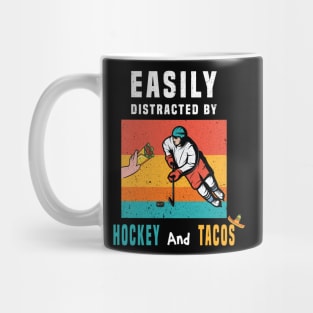 easily distracted by hockey and tacos Mug